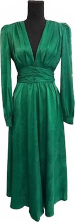 Ronny Kobo Womens Long Sleeve Maxi Dress In Green