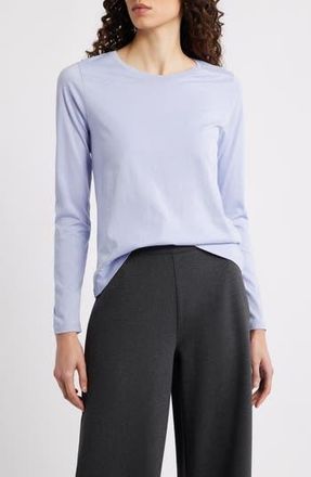 Eileen Fisher Organic Cotton Long Sleeve T-Shirt in Plume at Nordstrom Rack, Size X-Small