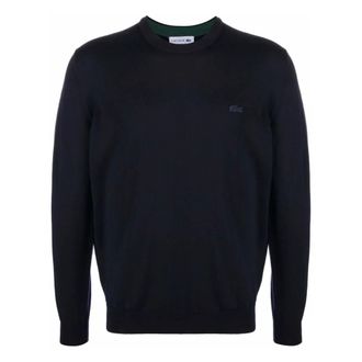 Lacoste Round-neck Knitwear, male, Black, 2XL, Stylish Pullover Jumper