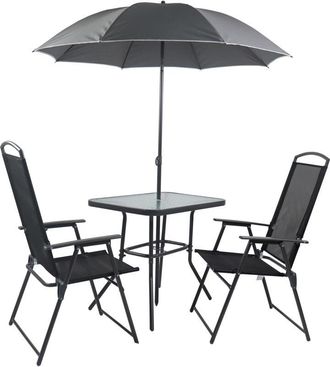 ebuy24 Vcm 3 Piezas Conjunto De Muebles De Jard&iacute;n Grupo De Asientos Grupo De Comedor 1x Mesa, 2x Sillas Mesa Dimensiones Aprox. Al. 70 X An. 80 X P. 55 Cm Ju