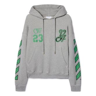 Off-white SS24 Varsity Skate Hoodie Melange Grey College Green OMBB085S24FLE0140655
