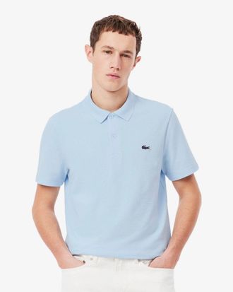 Lacoste Short Sleeved Mens Polo Shirt - Blue Crocodile - Size Medium