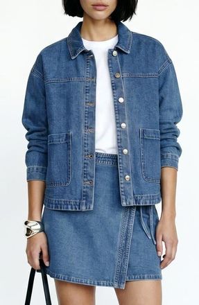 Vero Moda Jamie Denim Shacket in Medium Blue Denim at Nordstrom, Size X-Small