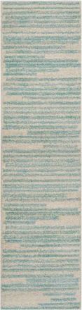 Jonathan Y Designs Khalil Modern Berber Stripe Area Rug in Cream/turquoise at Nordstrom, Size 2Ft 0In X 8Ft 0In