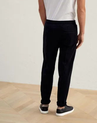 Brunello Cucinelli Cotton-Blend Tailored Trousers - Black