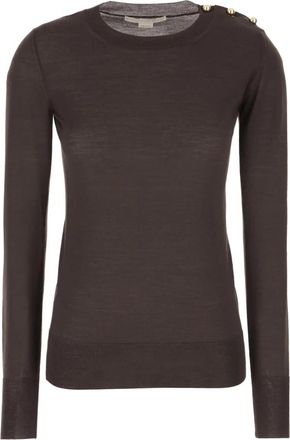 Stella McCartney Rondgebreide trui - Dames - Ronde hals truien - Bruin - M - Wol - Truien & Vesten