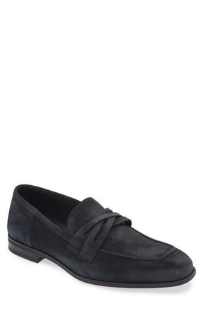 Stuart Weitzman Simon Crisscross Loafer in Off Black at Nordstrom, Size 11.5