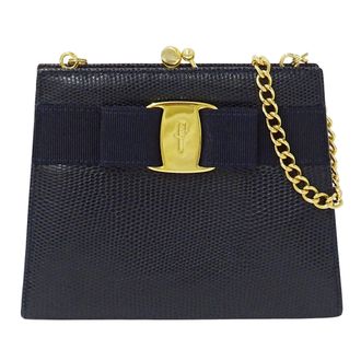 Ferragamo Leather Handbag Shoulder Bag (Pre-Owned)