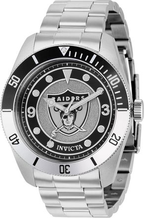 Invicta Mens NFL 47mm Silver Tone Quartz Watch