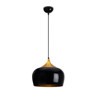 Wonderlamp L&aacute;mpara colgante negro con detalles en oro
