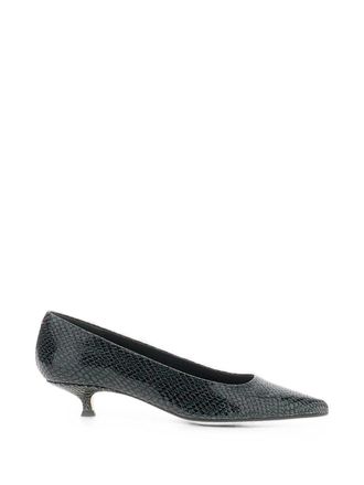 Aeyde Cari Mini Snake Print Calf Leather Moss
