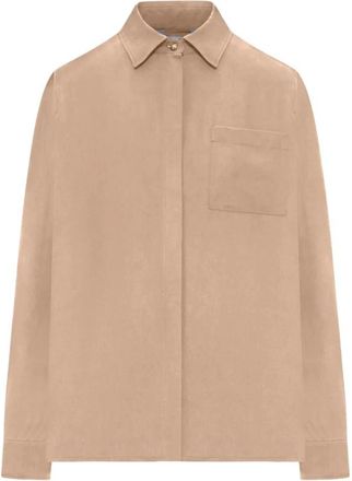 Max Mara Silk canvas shirt - Dames - Overhemden - Beige - 2XS - Overhemden