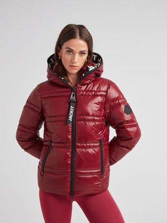 JACK1T R4D Tramline Racer Hooded Puffer Jacket in Dark Cranberry/black at Nordstrom, Size Xx-Large