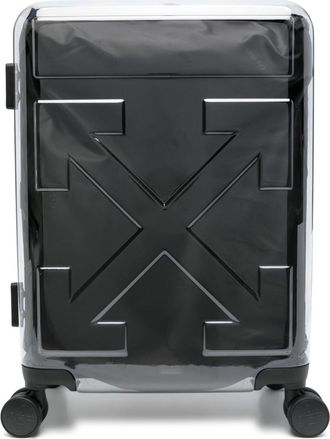 Off-white Arrow rolkoffer met reli&euml;f - Wit