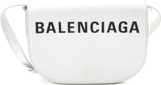 Balenciaga Logo Ville Day Bag Leather Small crossbody bag - Bianco