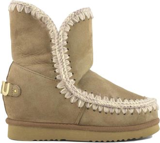 Mou Inner Wedge Short Boots - Dames - Winterlaarzen - Bruin - 40 EU - Wol - Schoenen