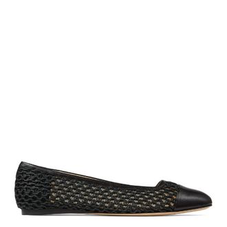 Jimmy Choo London Womens Watson Black/Black Ballerina Flats, Brand Size 34 ( US Size 4 )