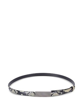 Khaite Python-Embossed Calfskin Belt - Beige