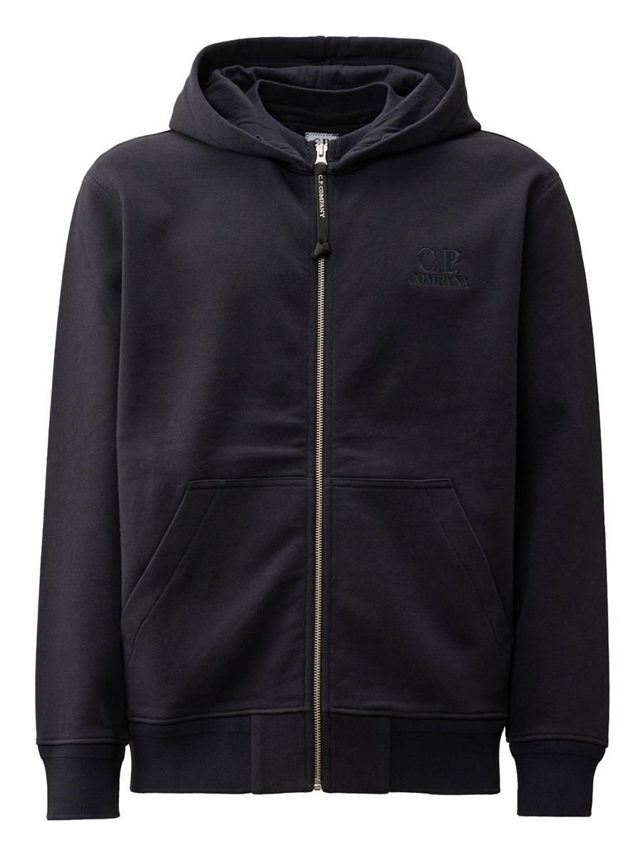 パーカー・フーディ C.P. Company 'Sea ' hoodie (18CMKN074A004037A 103) CP Company Men's Zip Hoodie Men's Zip-Up Sweatshirt Blue