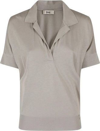 Herno Tops, Dames, Beige, M, Katoen, Stijlvol Poloshirt