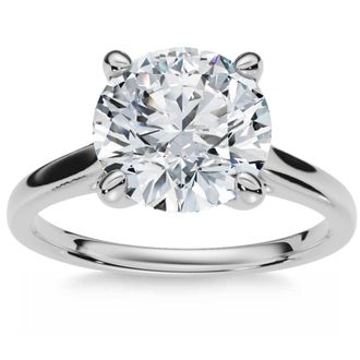 Pompeii3 Certified 2Ct Solitaire Diamond Cathedral Engagement Ring White Gold Lab Grown