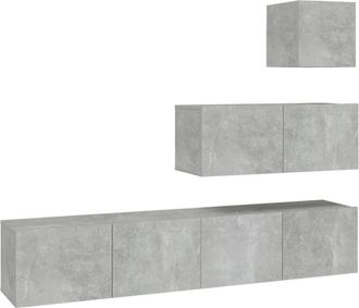 vidaXL Vidaxl - Set de muebles de tv 4 pzas madera contrachapada gris hormigón