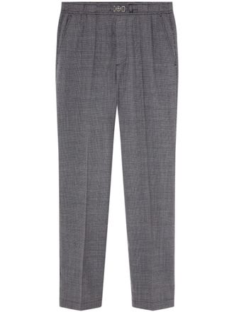 Versace Wollen broek met pied-de-poule print - Grijs
