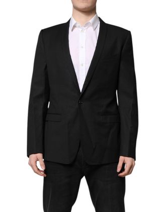 Dolce & Gabbana Black GOLD Single Breasted Suit Coat Mens Blazer