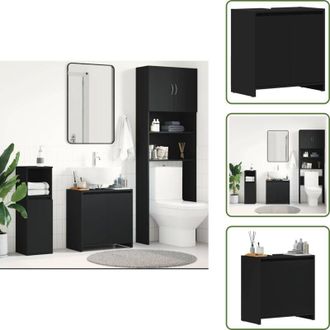 vidaXL The Living Store Mobile da Bagno Nero 60x33x61 cm in Legno Multistrato - Armadio da bagno