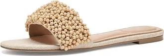 Vince Camuto Balea Beaded Band Flat Sandals Womens Sandals Natural : 9.5 M, Synthetic