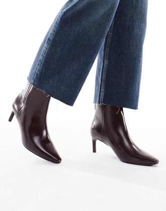 London Rebel Ellie - Stivaletti con tacchetti a spillo medi color bordeaux-Rosso