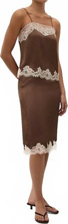 Faithfull The Brand Marisol Midi Skirt In Chocolate Lace