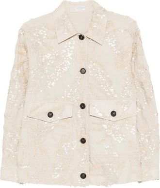 Brunello Cucinelli Sequin-embellished Front-pocket Jacket