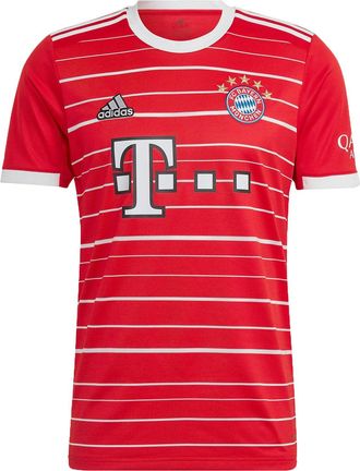 adidas Mens adidas Soccer/Football Stripe Short Sleeve SW Fan Edition 22-23 Season Bayern Munich Black Red Jersey Asia Sizing H39900