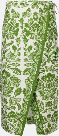 Farm Rio Gonna midi Delicate Tapestry in misto lino