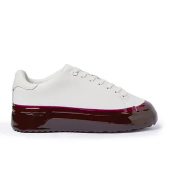 Mallet Footwear Grftr Dip Low-Top Platform Trainers in White Red at Nordstrom, Size 10