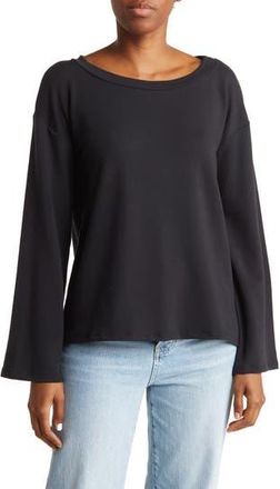 Go Couture Spring Crewneck Sweater in Black at Nordstrom Rack, Size X-Large