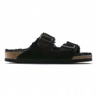 Birkenstock Mens Arizona Shearling Sandal In Black