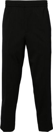 Neil Barrett drawstring-waist tapered trousers - men - Polyester/Polyester/Cotton/Spandex/Elastane/Virgin Wool - 56 - Black