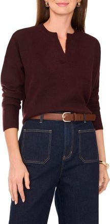 Vince Camuto Drop Shoulder V-Neck Sweater in Port at Nordstrom, Size Xx-Large