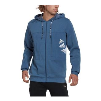 adidas BrandLove Fleece Full-Zip Hoodie Blue HL9379