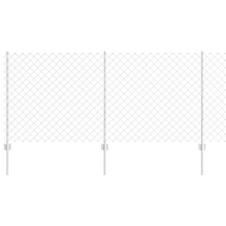 Berkfield Home Chain Link Fence with 20 U Posts Silver 1x10 m Steel