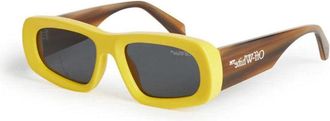 Off-white Sunglasses Rectangle Full Rim, Yellow Frame And Dark Grey Lens Oeri065Austin1807