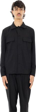 BRIGLIA 1949 John Marzotto Wool Overshirt - Heren - Zomerjassen - Zwart - L - Wol - Jassen