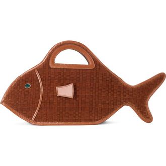 Staud Cleo Leather Fish Bag in Tabac at Nordstrom