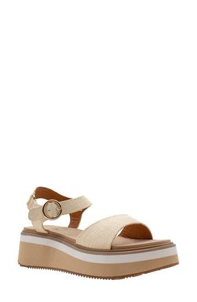 Volatile Porcini Ankle Strap Platform Sandal in Natural Raffia at Nordstrom, Size 8