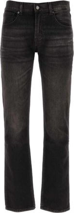 7 For All Mankind Jeans Straight Pre-owned - Heren - Regular Fit Jeans - Zwart - W26 - Katoen - Jeans