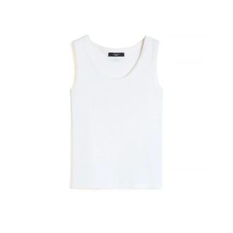 Max Mara Sleeveless Tops, female, White, Size: XS Wkdmultic Ribbed Tank