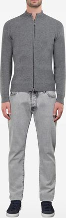 Moorer Dean vest met rits - Grijs