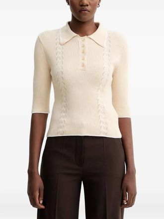 Sessun cable-knit polo shirt - Toni neutri